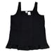 NWT J. Crew Black Square-Neck Tank with Woven Hem - SIZE S
