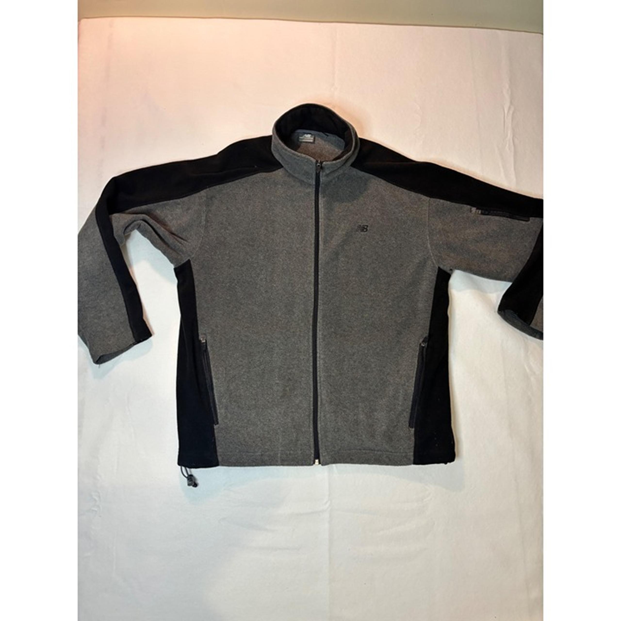 New Balance Men's Gray Fleece 2 Tone Full Zip Running Jacket Size XL Outdoor