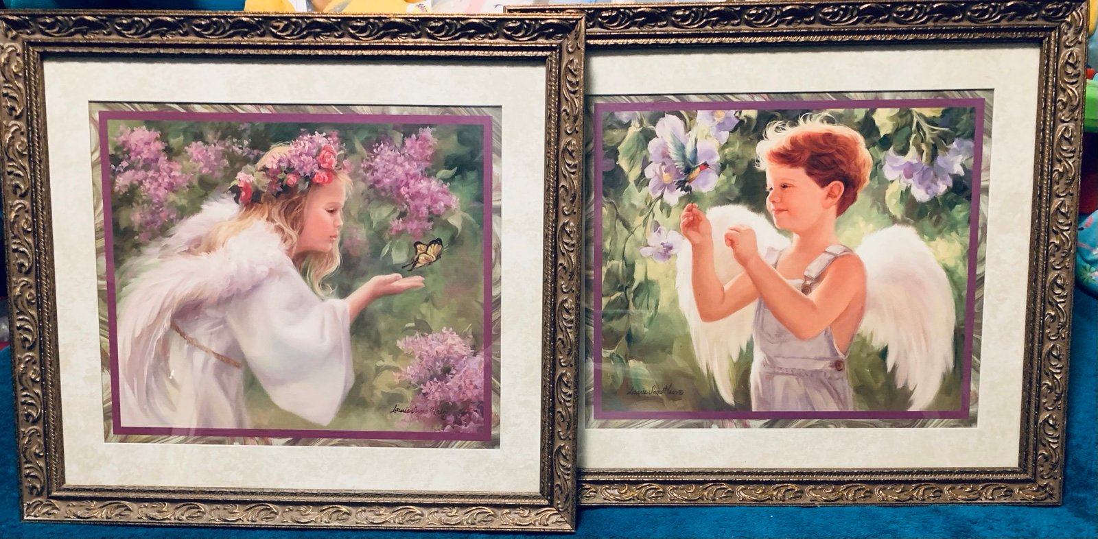 Framed Boy & Girl Angels Home Interior Set