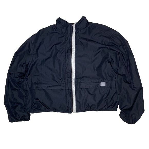 Vintage Nike Lined Black Cropped Windbreaker: Size Medium