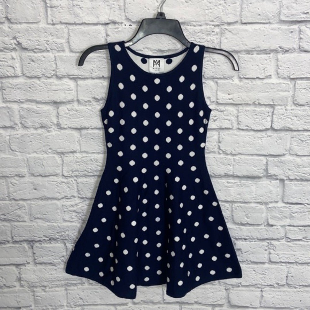 Milly Minis Polka Dot Jacquard Sleeveless Knit Dress size 10