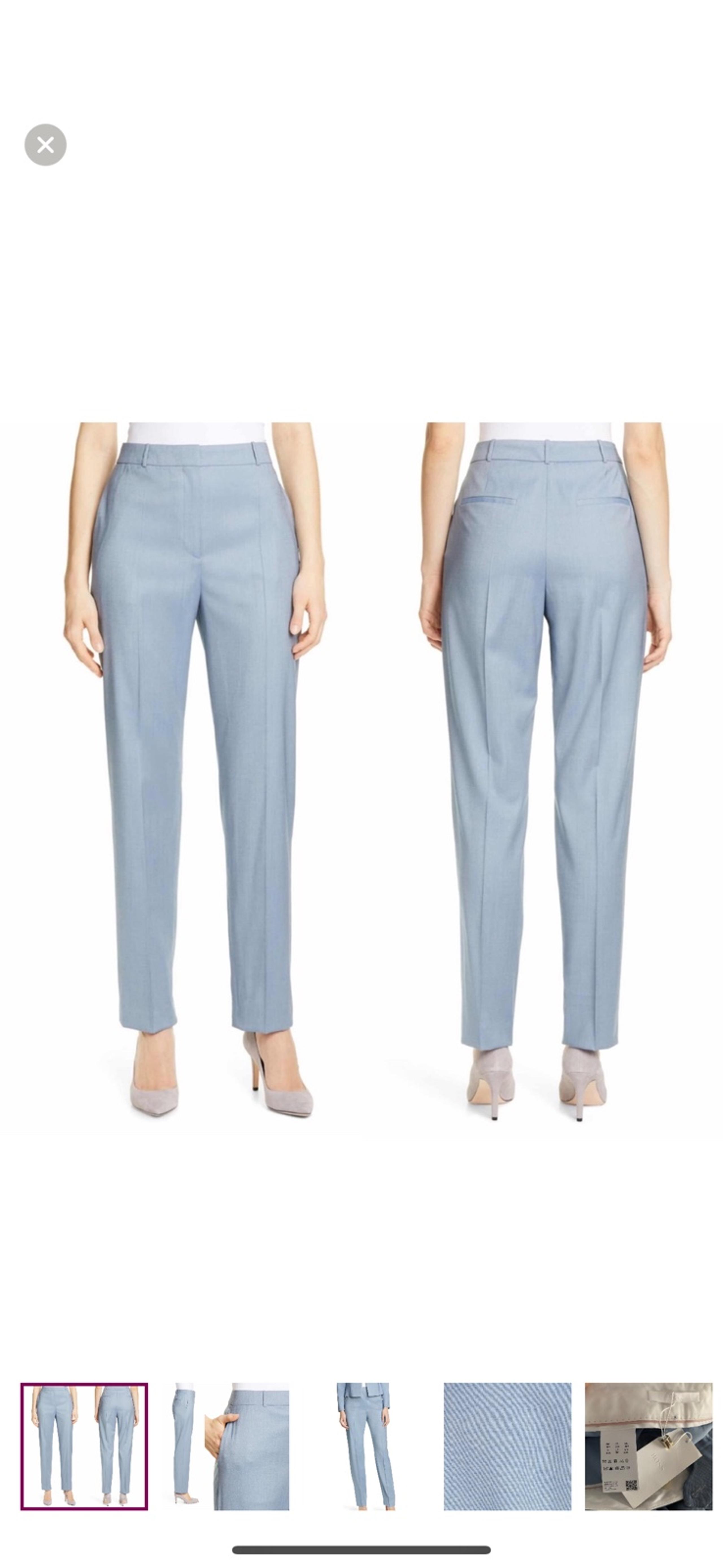 BOSS by Hugo Boss Tahilo Wool Pant Trousers Zircon Blue Melange $278