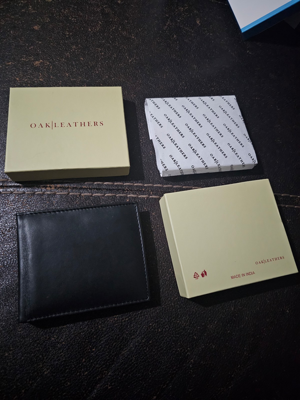 Oak Leathers Men's Black Wallet