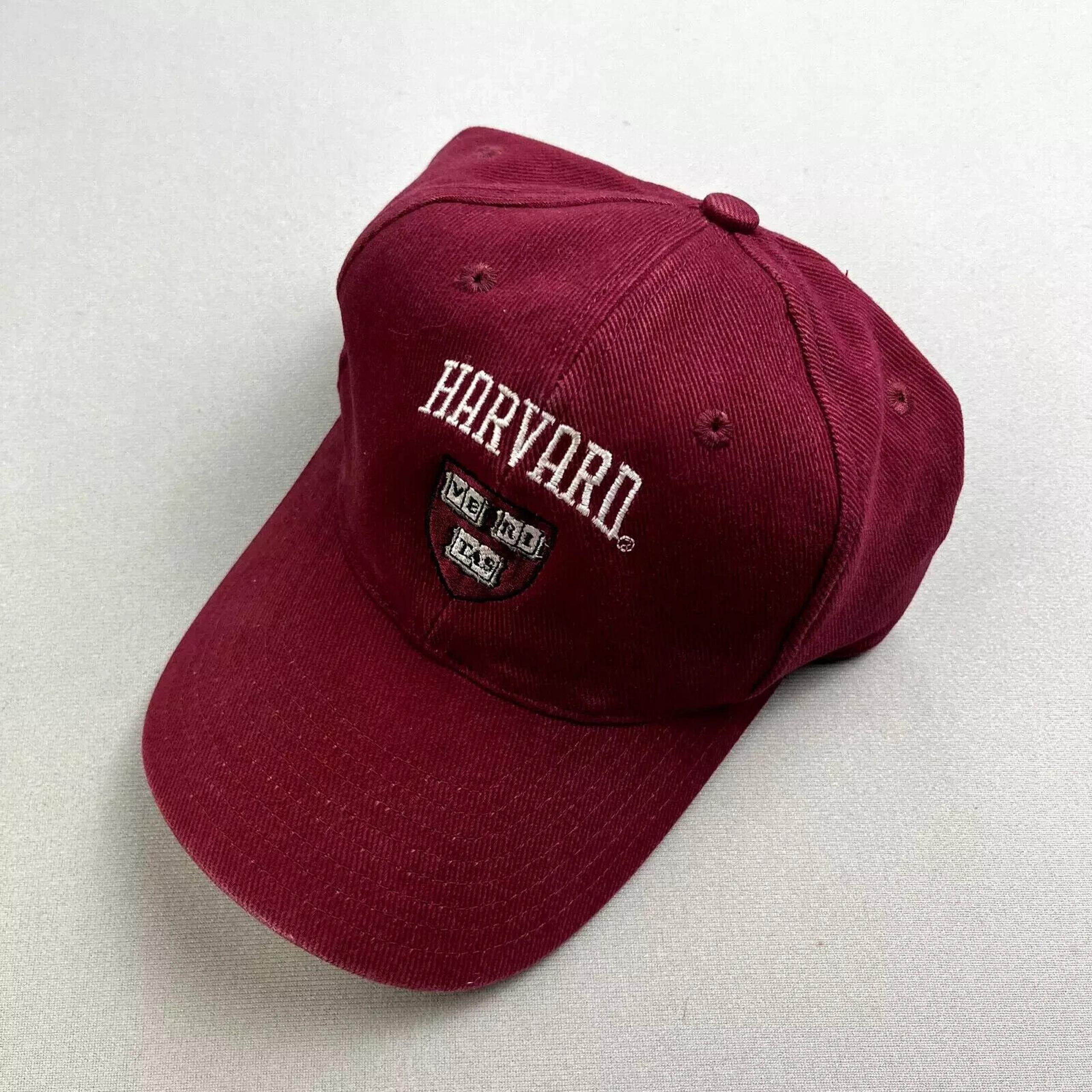 Vintage Harvard University Baseball Hat Cap Maroon Red Crimson Adjustable 90s