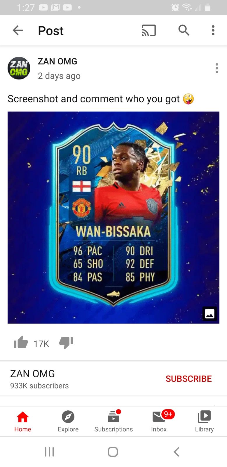 Fifa 20 90 rated wan-bissaka