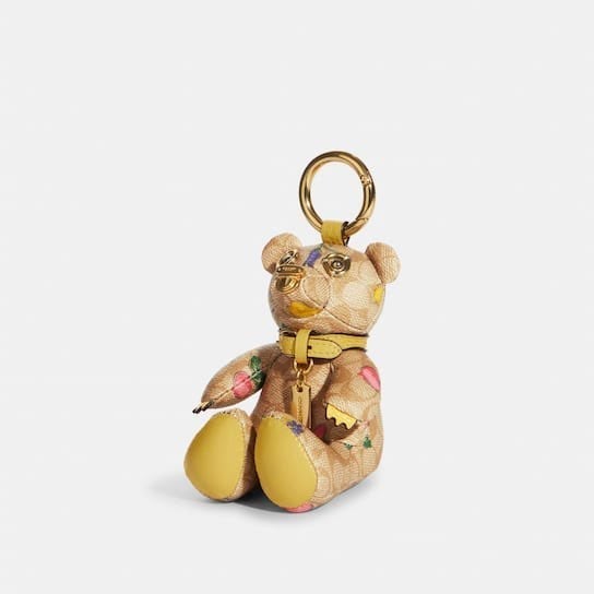Bear Bag Charm In Signature Canvas With Dreamy Veggie Print