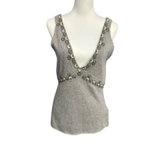 J. Crew Vintage Look Sleeveless Top Gray Medium Wool Cashmere