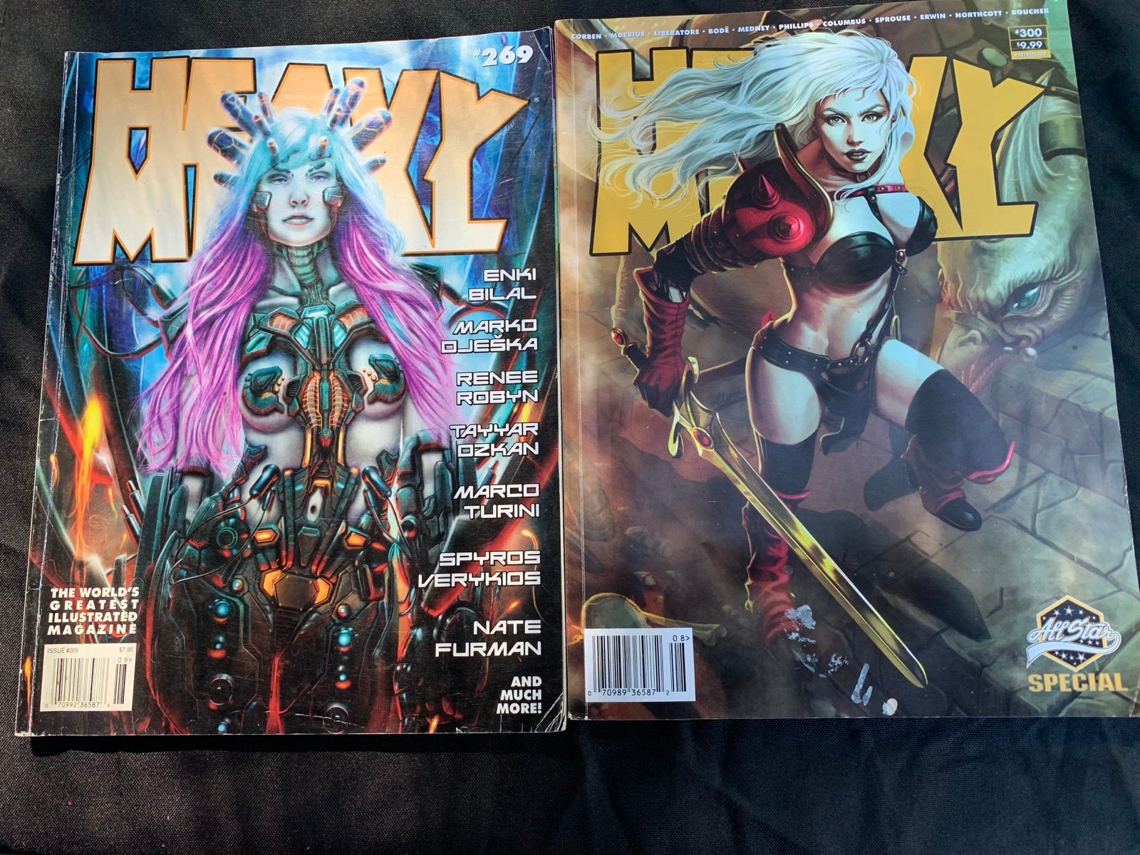 Heavy metal magazine #260 & #300 taarna lanniello & cyber girl on cover