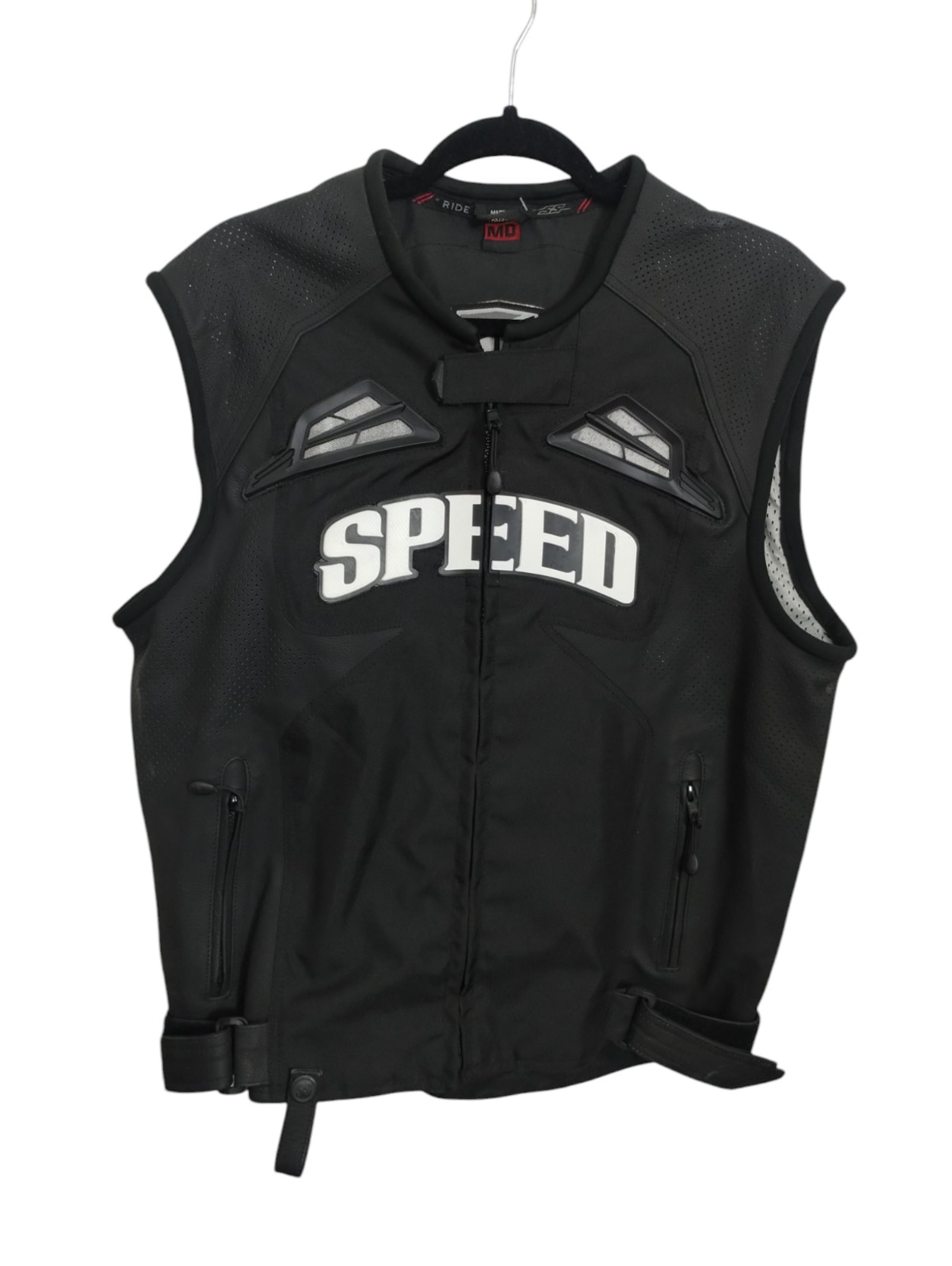Speed & Strength Men's Insurgent Motorcycle Riding Leather Vest Size MD Protect