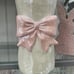 Elegant Hand-Painted Ceramic Vase with Pink Bow Accent approx 10 inches