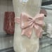 Elegant Hand-Painted Ceramic Vase with Pink Bow Accent approx 10 inches