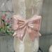 Elegant Hand-Painted Ceramic Vase with Pink Bow Accent approx 10 inches