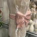 Elegant Hand-Painted Ceramic Vase with Pink Bow Accent approx 10 inches