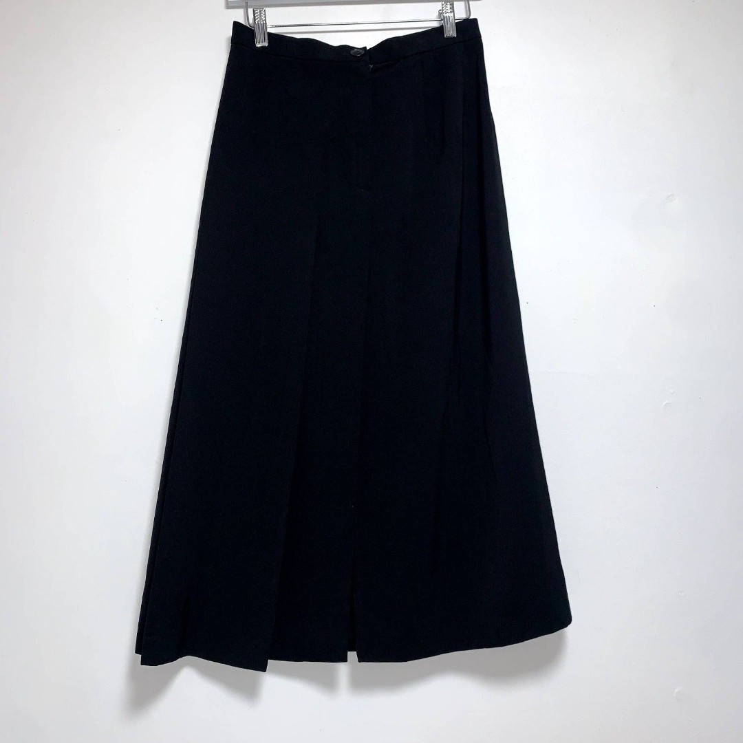 ITALY VINTAGE KL BY KARL LAGERFELD SOLID BLACK WOMEN'S y2k long skirt size US 8