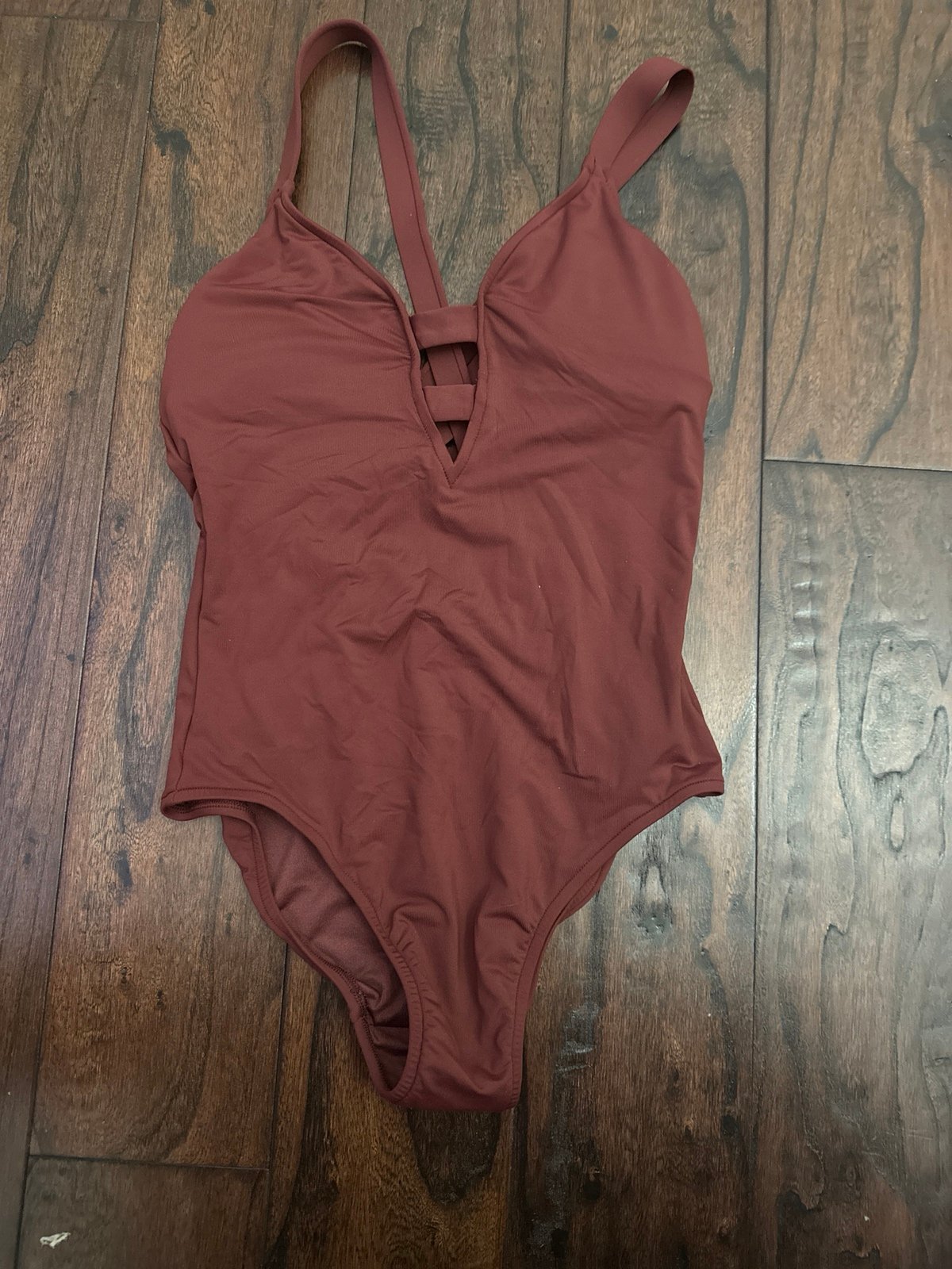 Seafolly Women's Active Deep V Plunge Maillot One Piece Swimsuit size 12