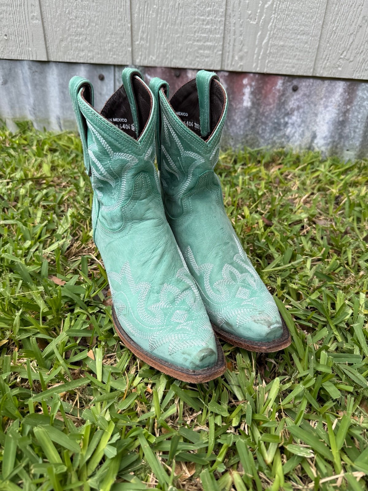 LANE WOMEN'S SARATOGA FASHION BOOTIES - SNIP TOE LB0410 Size 8.5 TURQUOISE FIRM
