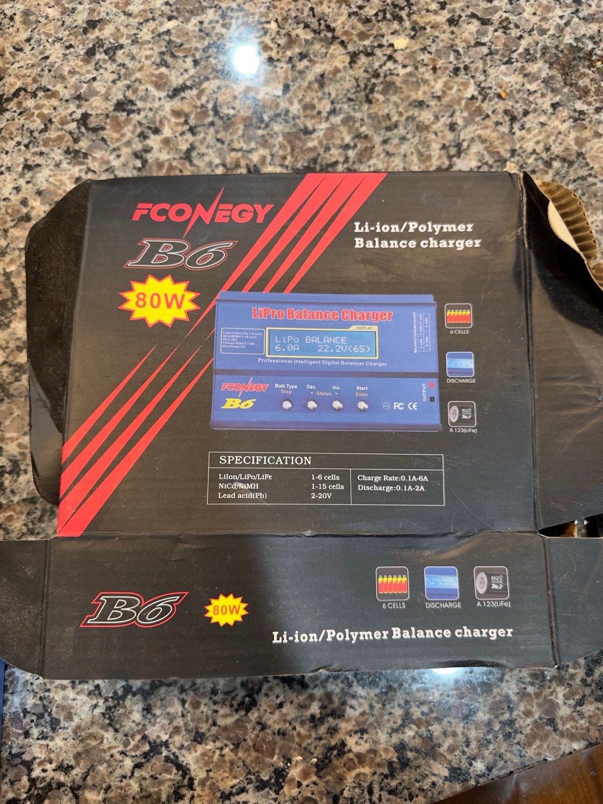 RC car batteries and charger.