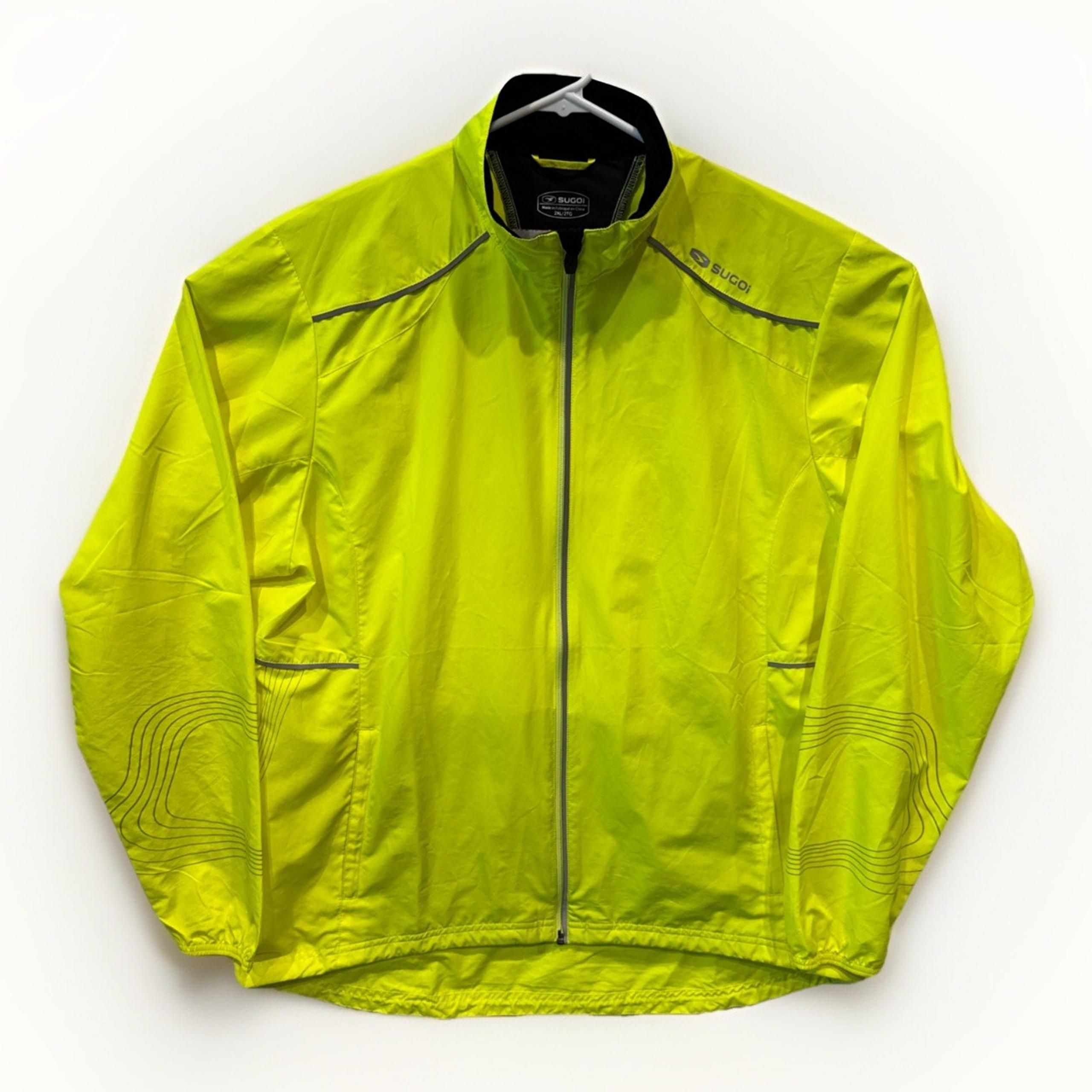 Sugoi Zap Jacket Bike Cycling Jacket Neon Green Men Size 2XL Reflective