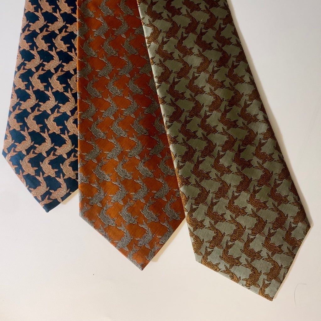 Japanese Koi / Carp Silk Necktie - Multiple Colors - New