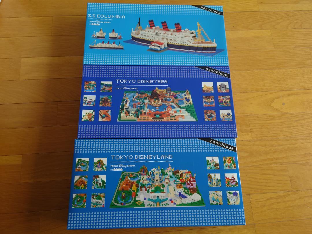 Nanoblock S.S. Columbia, DisneySea, Disneyland, Three-Piece Set