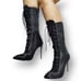 Simmi London Puffer Black Mid-calf Stiletto Boots Zip & Lace Sz 9