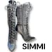Simmi London Puffer Black Mid-calf Stiletto Boots Zip & Lace Sz 9