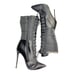 Simmi London Puffer Black Mid-calf Stiletto Boots Zip & Lace Sz 9