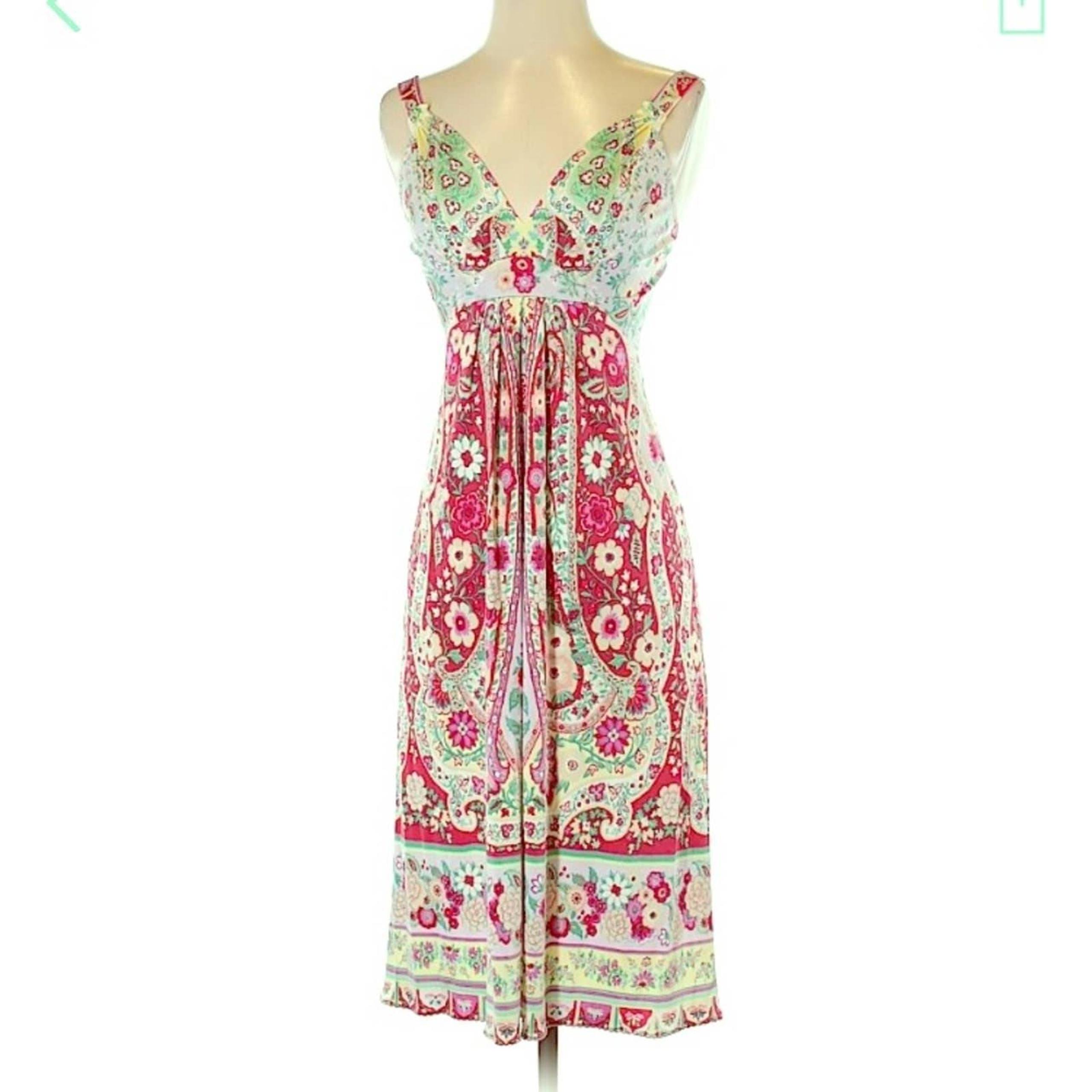 Elie Tahari Silk Floral Summer Midi Dress S