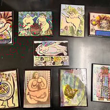 Ceramic tile paintings by Pat Custer Denison