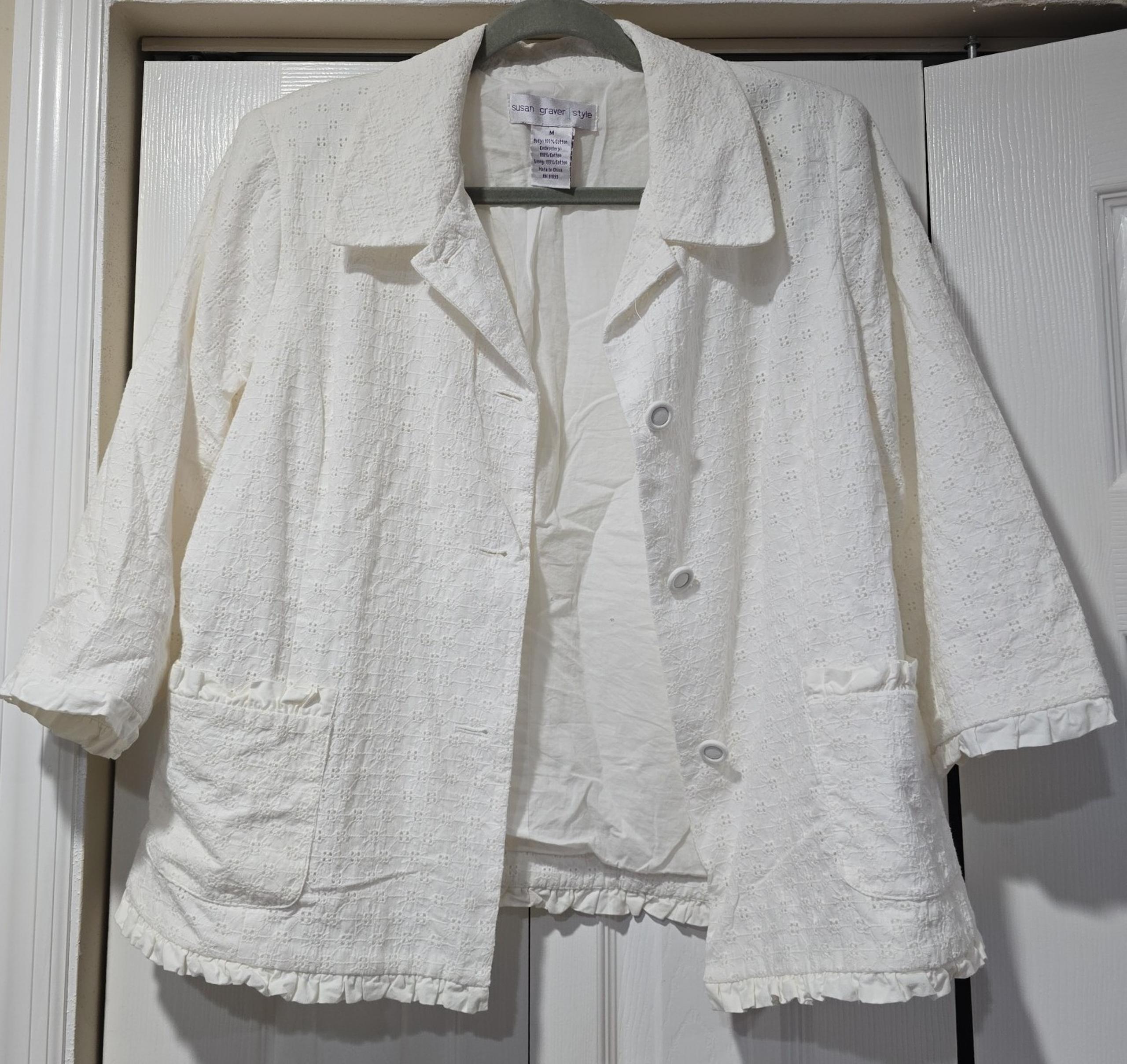 Susan graver white blazer size medium