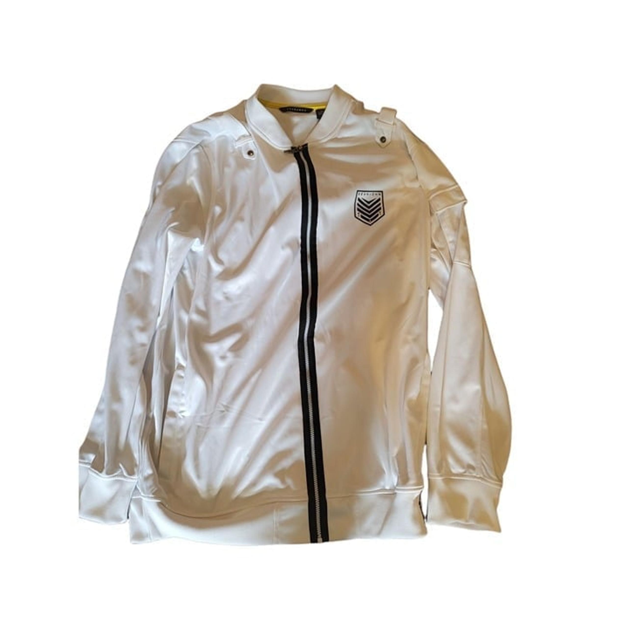 Sean John Track Jacket Men Sz 3XLT Full Zip White Black Hip Hop Sportswear