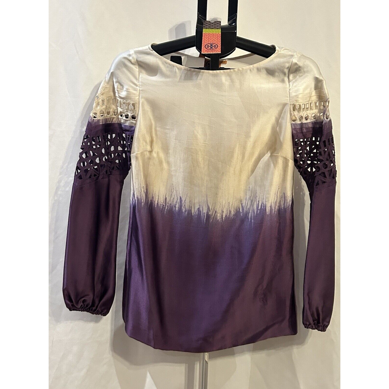 NWT Tory Burch Pearson Blouse in Plum Dip Dye Women's size 2