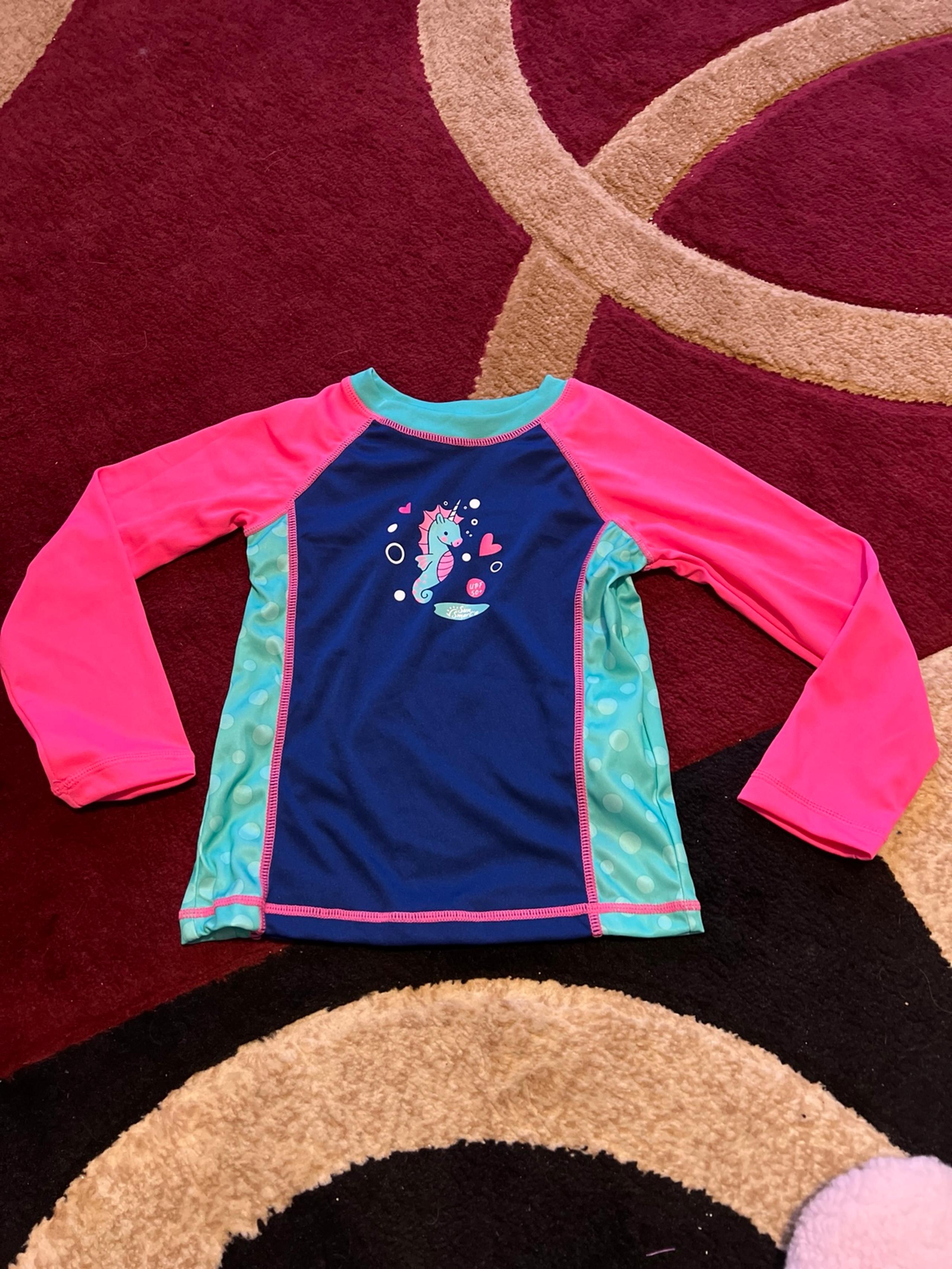 Sea horse One Piece Swim Long Sleeve Shirt UV Protection 4-6 Years - Aqua Leisure