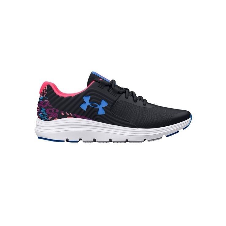 New Under Armour GGS Outhustle shoes Black / Blue / pink SZ girls 5 Women’s 7