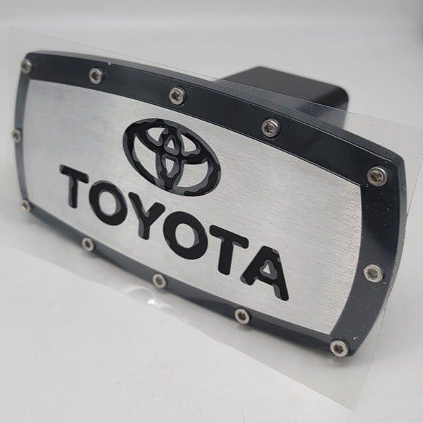 New Toyota Black Tow Hitch Cover Plug Cap 2 Trailer Receiver Engraved Billet