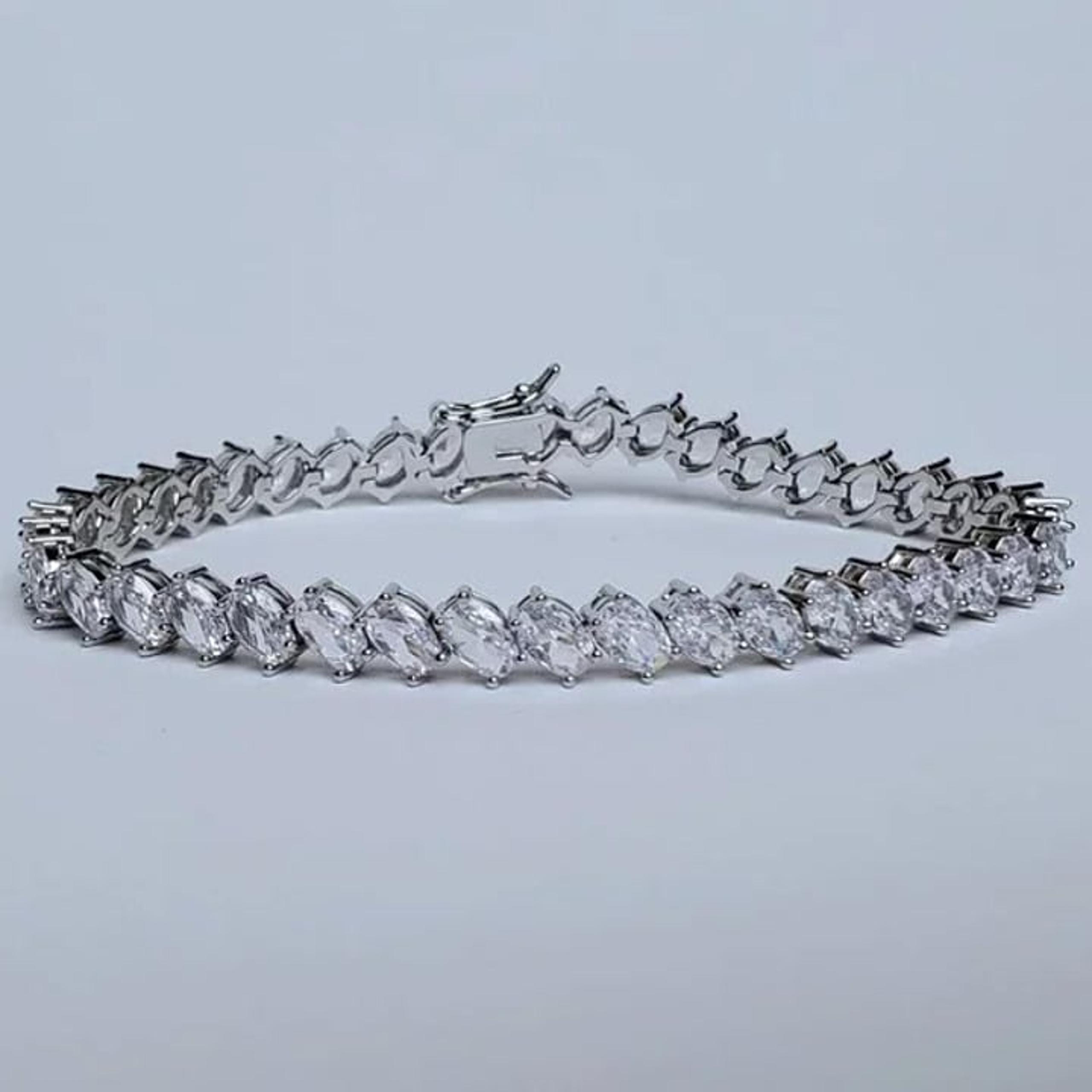 2ct Oval Diamond 8" Womens 14K White Gold Tennis Bracelet 14 K Silver Jewelry