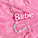Forever 21 x Barbie Women Pink Floral Jacquard Cropped Zip Athletic Hoodie L
