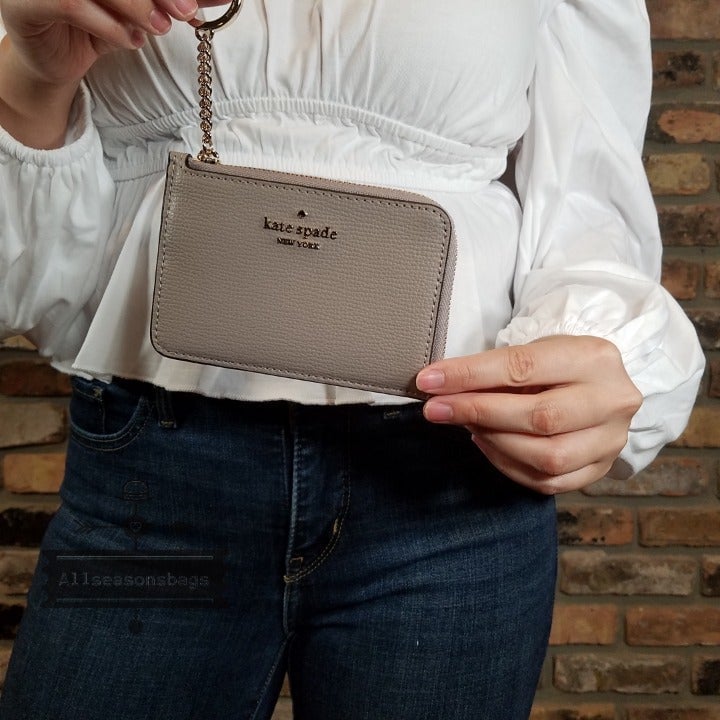 Kate Spade Darcy L-zip Card Holder Key CHAIN NWT authentic New