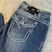 MISS ME women Jeans sz 28 EASY BOOT JE6067ER bling, bold stitching Sequins