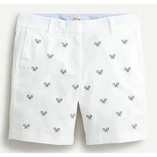 J.Crew Women's Chino Short With Tennis Racket Embroidery Sz 6
