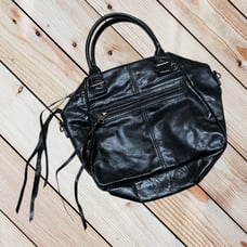 Elliott Lucca Faro black leather satchel bag