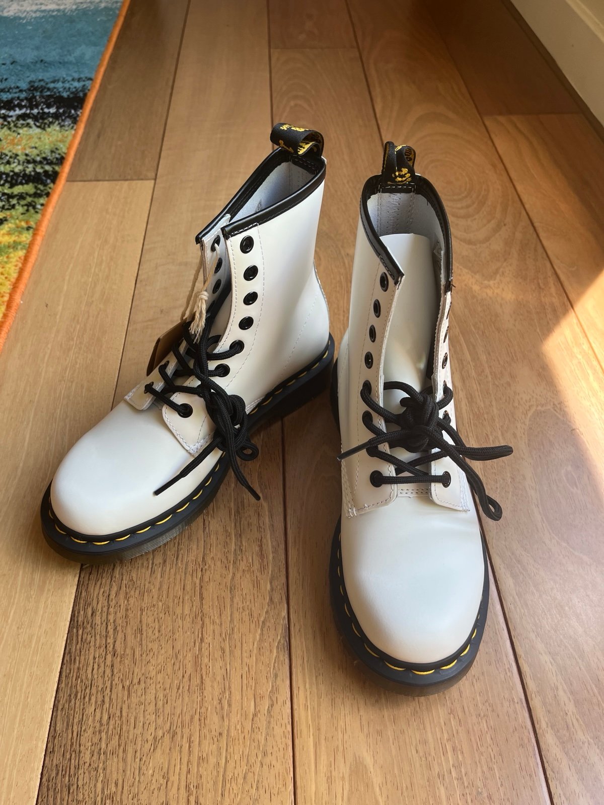 Dr. Martens 1460 Smooth Leather Combat Boots White 11821 Women's Size 7