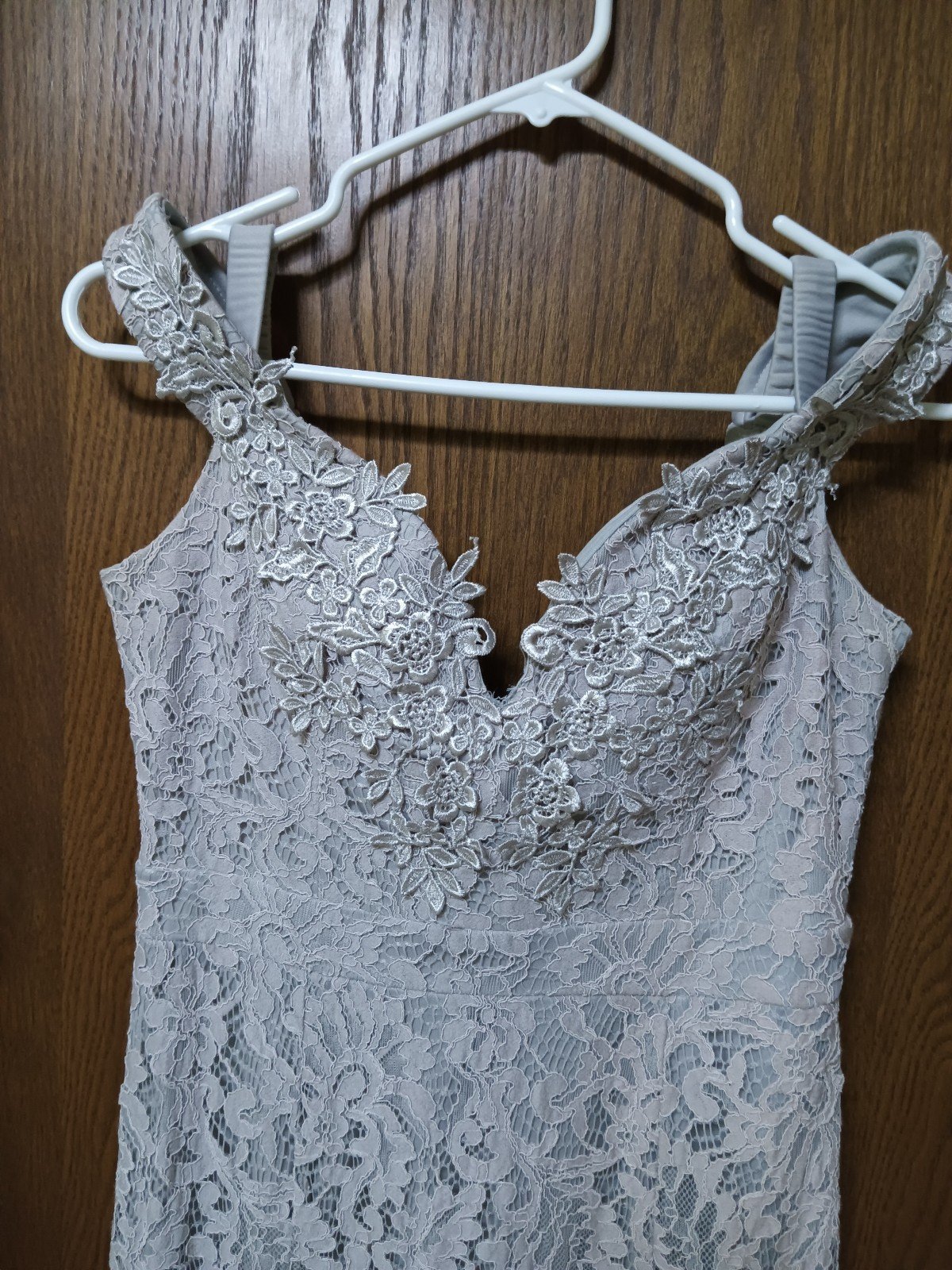 Silver lace gown