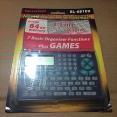 SHARP Memo Master Electronic Organizer EL-6810B 64KB Memory & Games SEALED Vtg