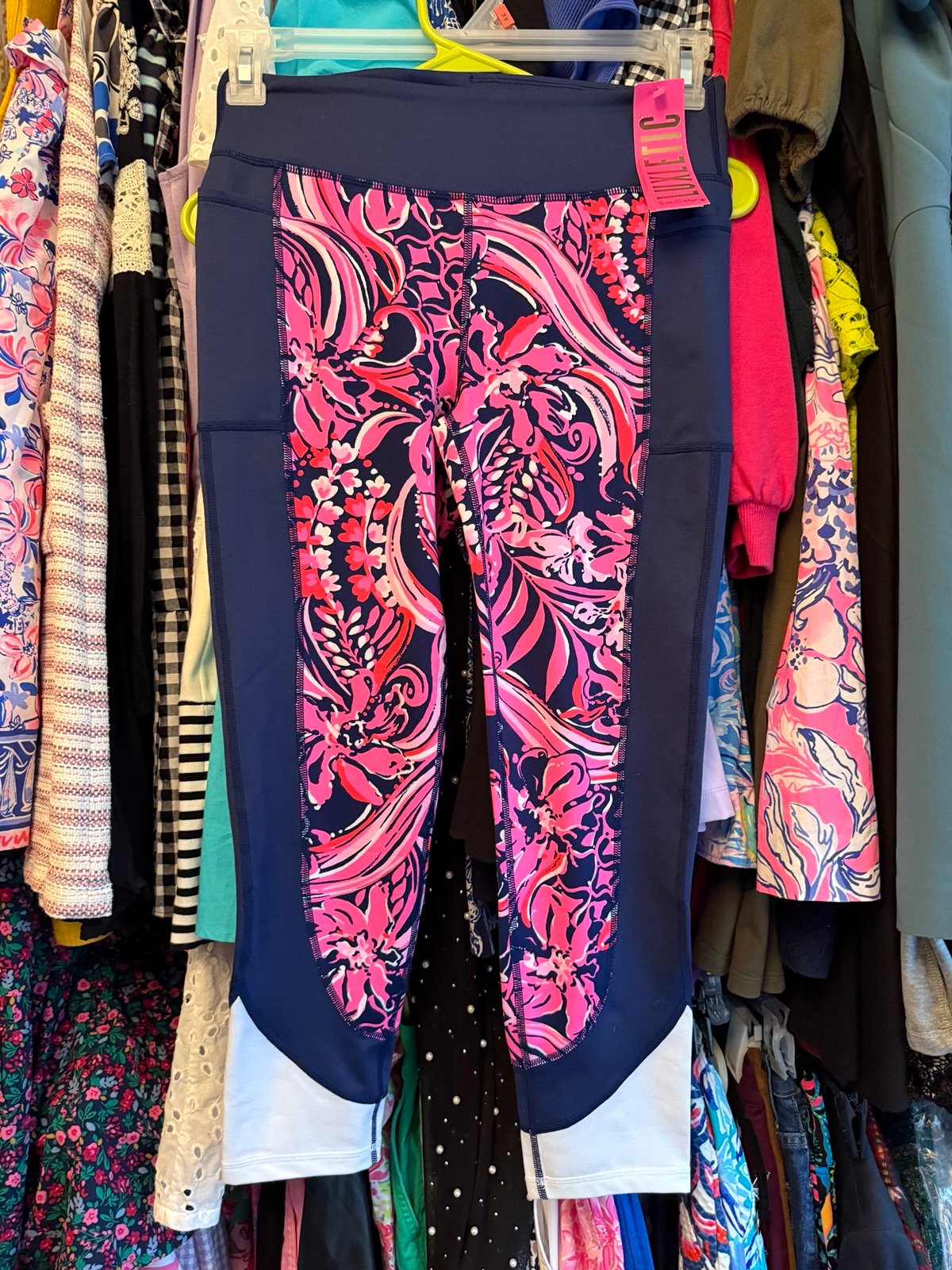 Lilly Pulitzer luxletic leggings pink and navy NEW WITH TAGS medium