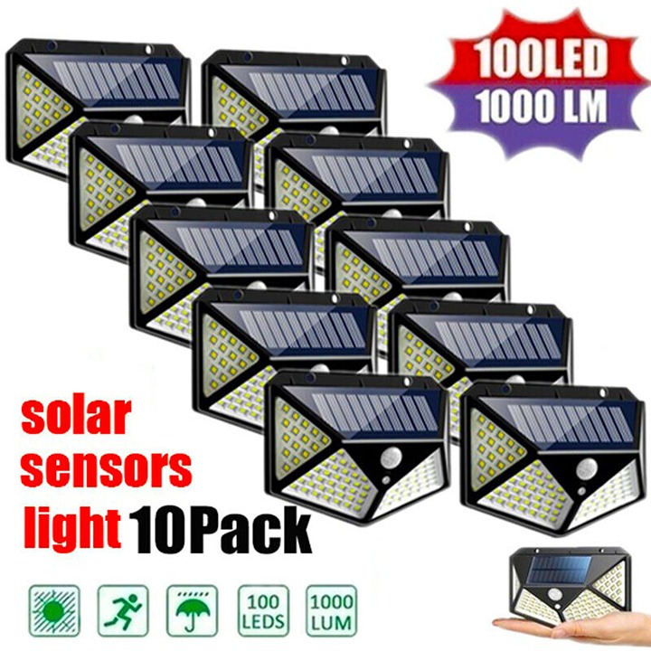 10 Solar Power 100 LEDS Light Motion Sensor Outdoor Security Lamp Wall Garden