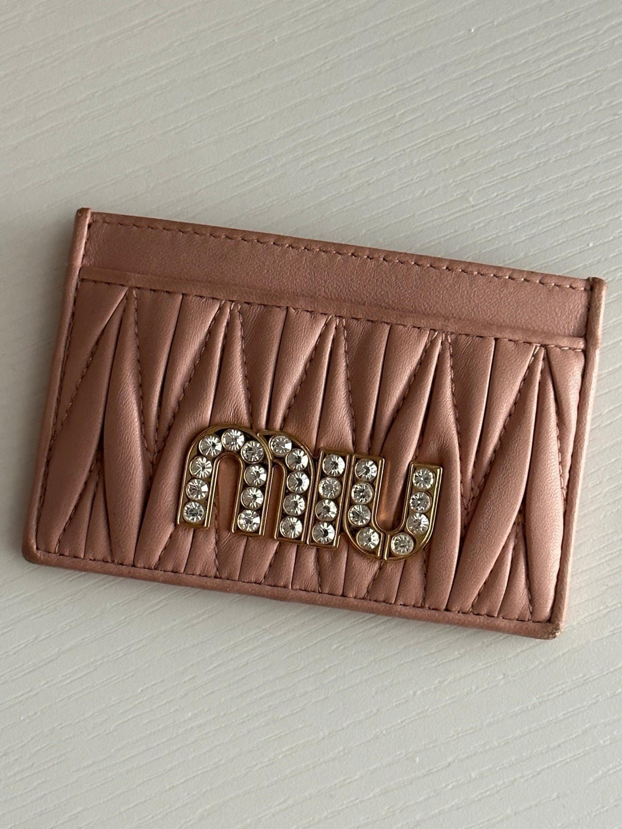 Miu Miu Card Holder with Swarvoksi Crystals