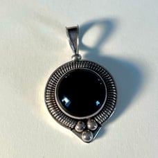 Suarti BA Large Black Onyx Pendant Sterling Silver .925