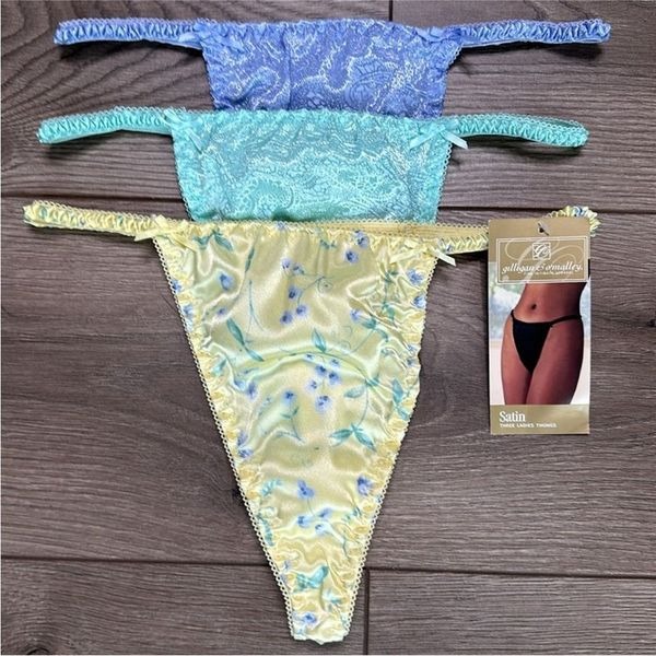 Vintage Gilligan & O’mally High Cut Panty Thongs Satin Size Medium