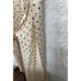 Anne Lewin Vintage Creme w/ Blac Polka Dot Silk Maxi Dress Slip Nightgown large